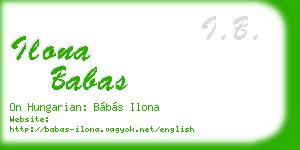 ilona babas business card